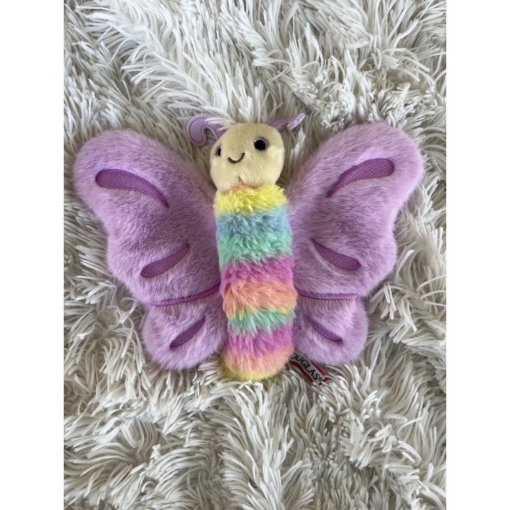 Douglas Butterfly Plush Rainbow‎ Stuffed Animal Purple Wings Pastel Toy
